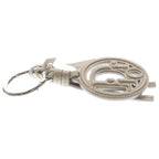 Dior Oblique Leather Key Holder Bag Charm Grey Silver — view 5