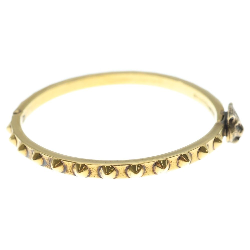 Gucci Cat Head Bangle Bracelet Gold 16c — view 3