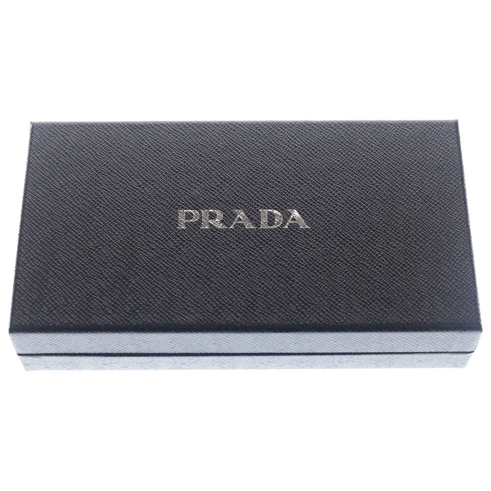Prada Saffiano Travel Zip Around Wallet Black Leather Silver — view 6