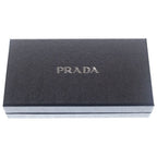 Prada Saffiano Travel Zip Around Wallet Black Leather Silver — view 6