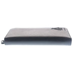 Prada Saffiano Travel Zip Around Wallet Black Leather Silver — view 3