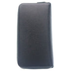 Prada Saffiano Travel Zip Around Wallet Black Leather Silver — view 2