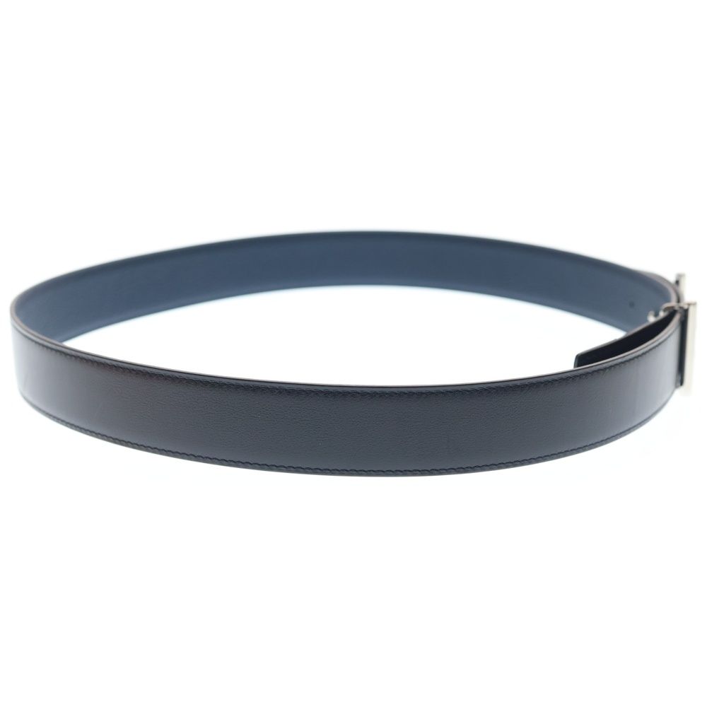 Hermes Rider-h Buckle Leather Belt Reversible Black Navy — view 3