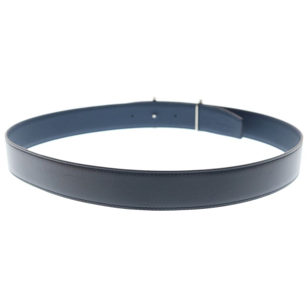Hermes Rider-h Buckle Leather Belt Reversible Black Navy — view 2