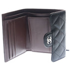 Chanel Quilted Classic Small Flap Wallet Compact Trifold Coin Case Black Caviar — view 4