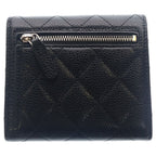 Chanel Quilted Classic Small Flap Wallet Compact Trifold Coin Case Black Caviar — view 2