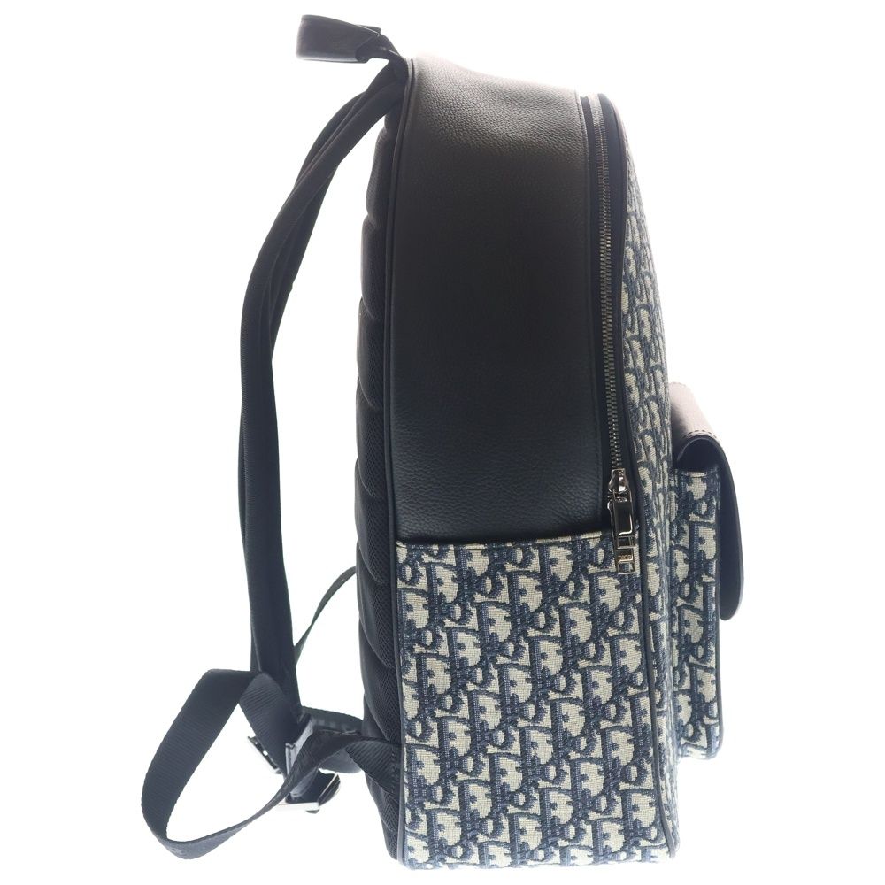Dior Saddle Oblique Kujagaard Zip Leather Backpack Black Gray — view 3
