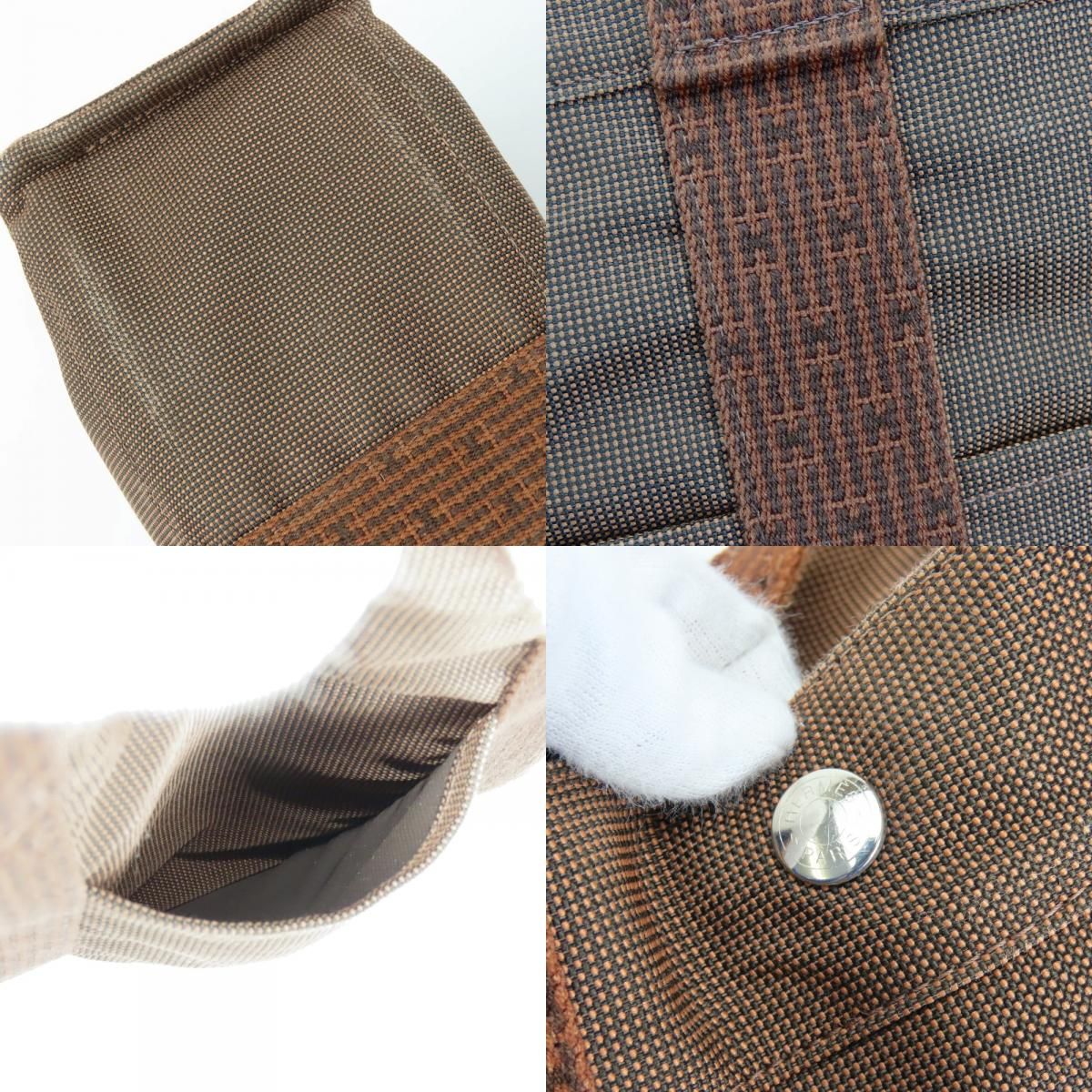 Hermes Tote Her Line MM Polyester Polyamide Brown Vintage — view 5