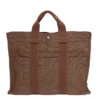 Hermes Tote Her Line MM Polyester Polyamide Brown Vintage — view 3