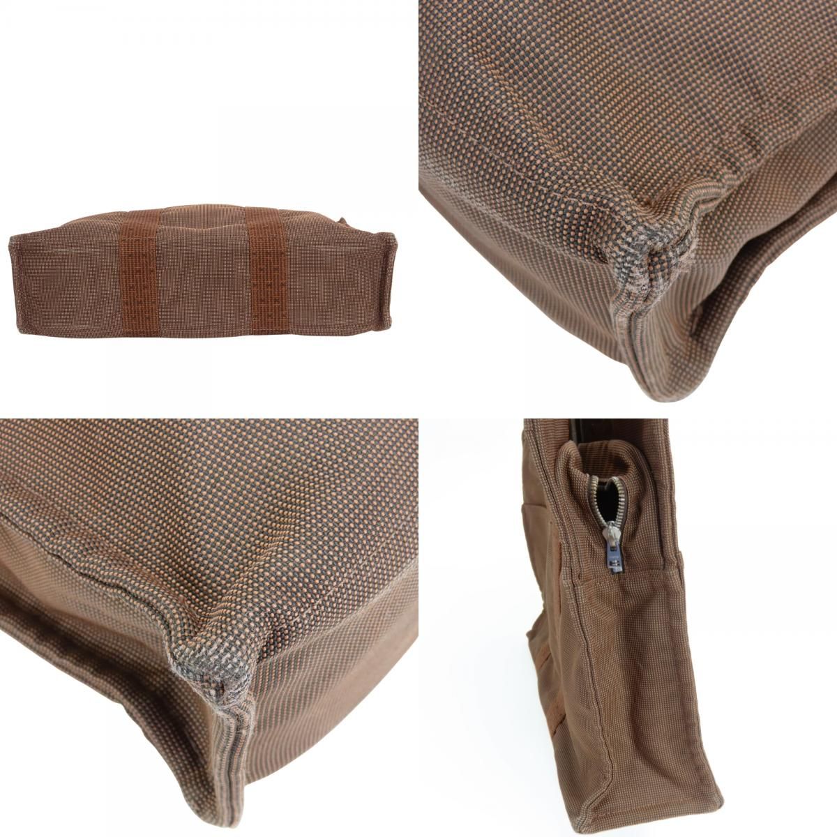 Hermes Tote Her Line MM Polyester Polyamide Brown Vintage — view 4