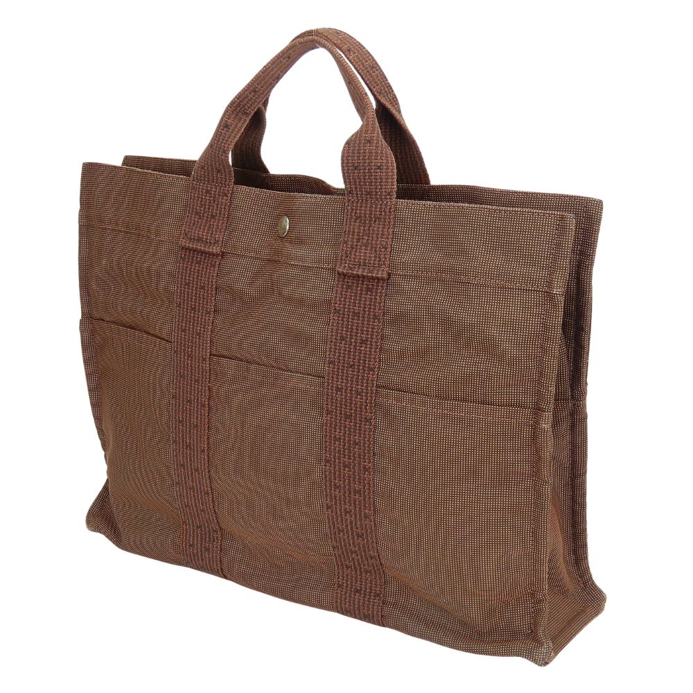Hermes Tote Her Line MM Polyester Polyamide Brown Vintage — view 2