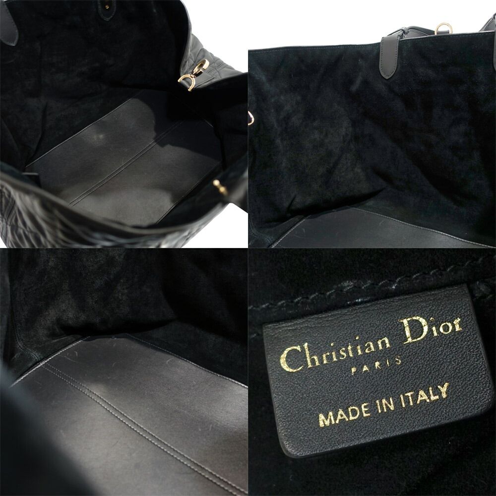 Dior Toujour Large Tote Macro Cannage Leather Black Gold — view 5