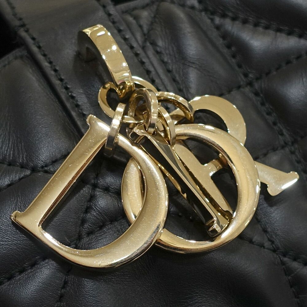 Dior Toujour Large Tote Macro Cannage Leather Black Gold — view 7
