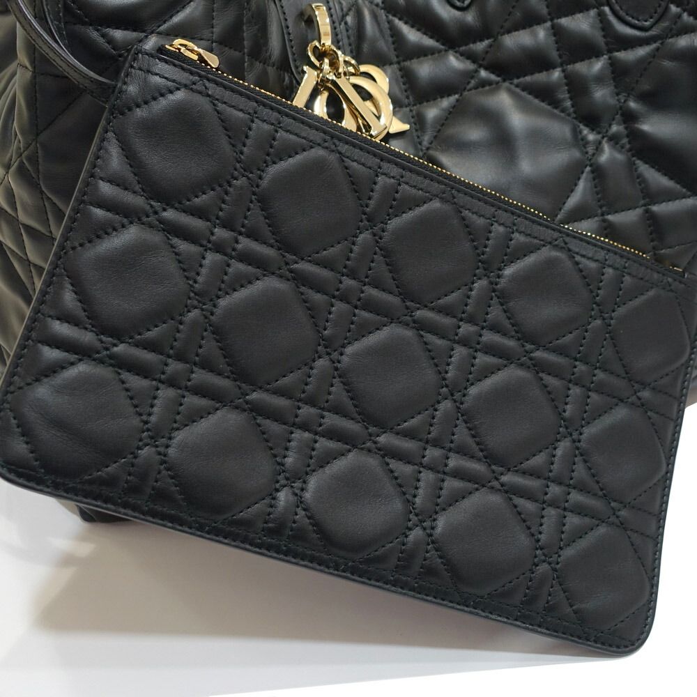Dior Toujour Large Tote Macro Cannage Leather Black Gold — view 8