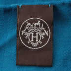 Hermes Cashmere Silk New Libris Shawl Blue Scarf — view 8