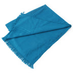 Hermes Cashmere Silk New Libris Shawl Blue Scarf — view 2