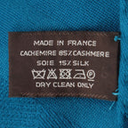 Hermes Cashmere Silk New Libris Shawl Blue Scarf — view 9