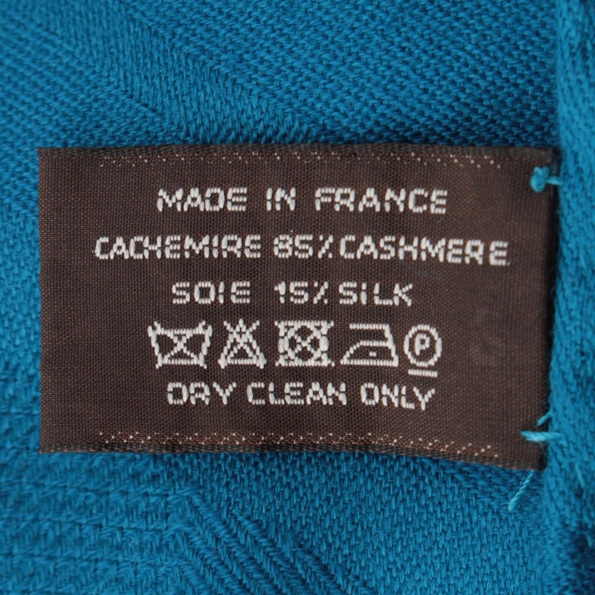 Hermes Cashmere Silk New Libris Shawl Blue Scarf — view 9