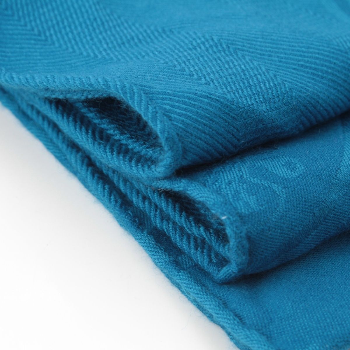 Hermes Cashmere Silk New Libris Shawl Blue Scarf — view 7