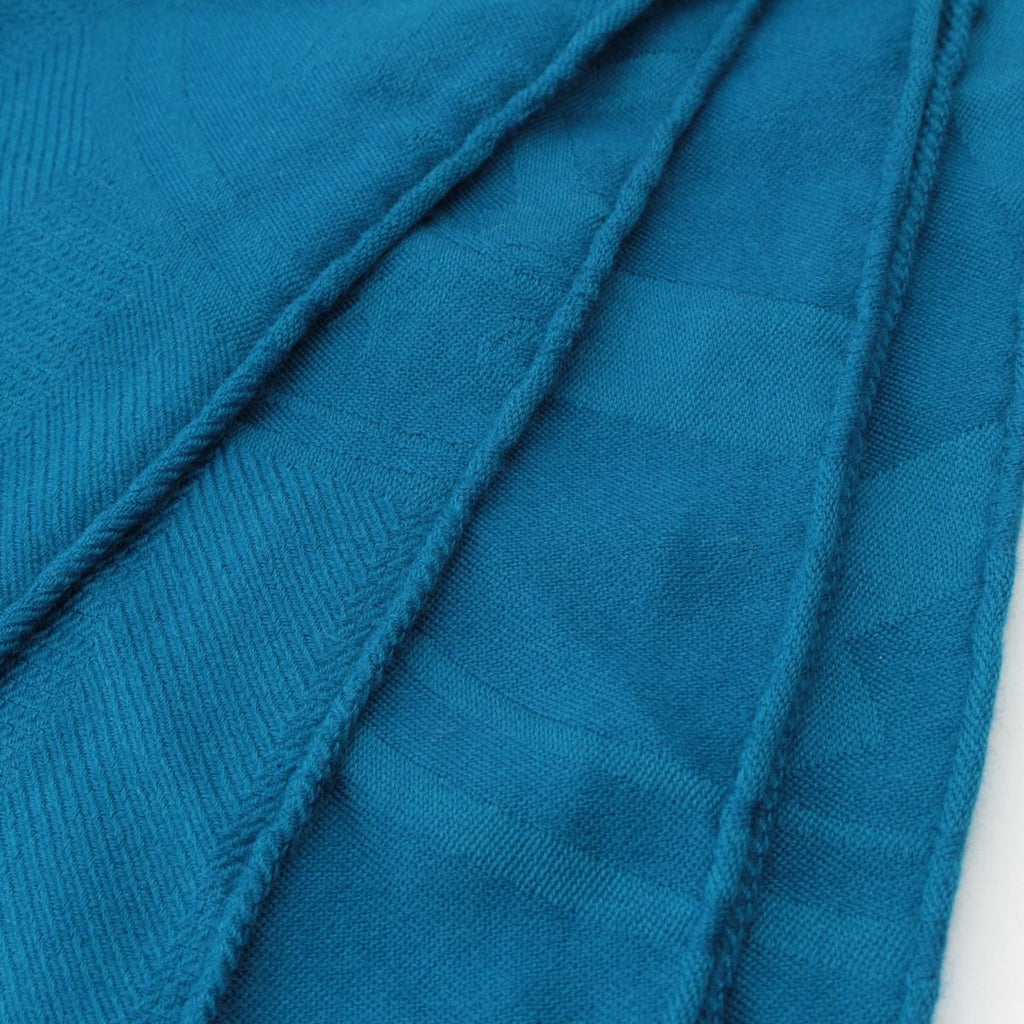 Hermes Cashmere Silk New Libris Shawl Blue Scarf — view 4