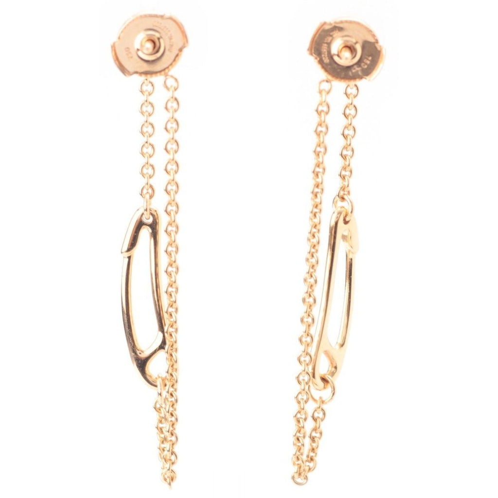 Hermes Chaine D'ancre 750 Pink Gold Mini Punk Earrings — view 2