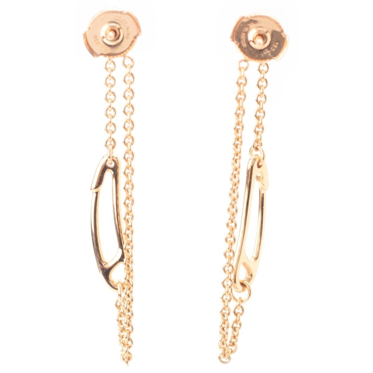 Hermes Chaine D'ancre 750 Pink Gold Mini Punk Earrings — view 2