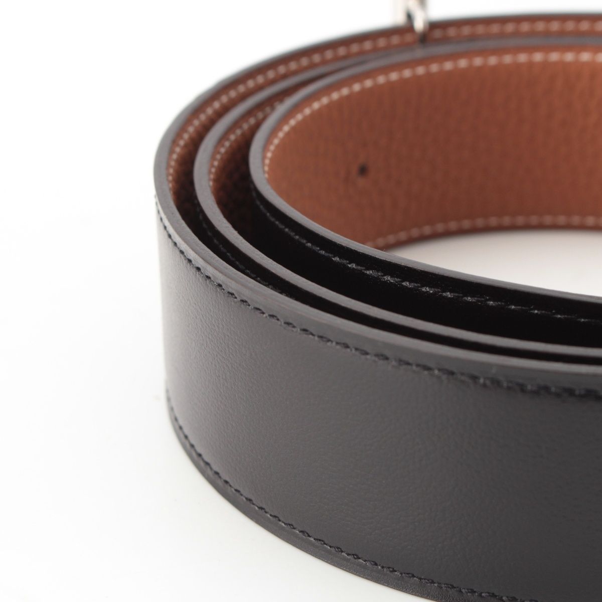 Hermes Box Calf Togo Hd'ancre Reversible 38 Belt Black Gold 90 — view 4