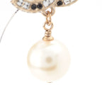 Chanel CC Logo Pearl Rhinestone Earrings Gold Black — view 6