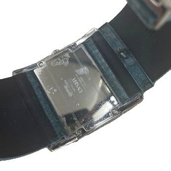Versace Watch Quartz Analog 2 Hand Leather Band Medusa Light Blue Silver Color — view 5
