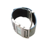 Versace Watch Quartz Analog 2 Hand Leather Band Medusa Light Blue Silver Color — view 2