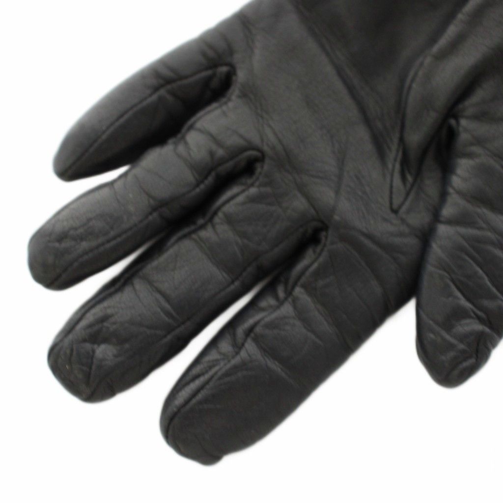 Hermes Princess Kelly Gloves Cadena Lamb Leather Mink 6 Black Brown YT — view 7