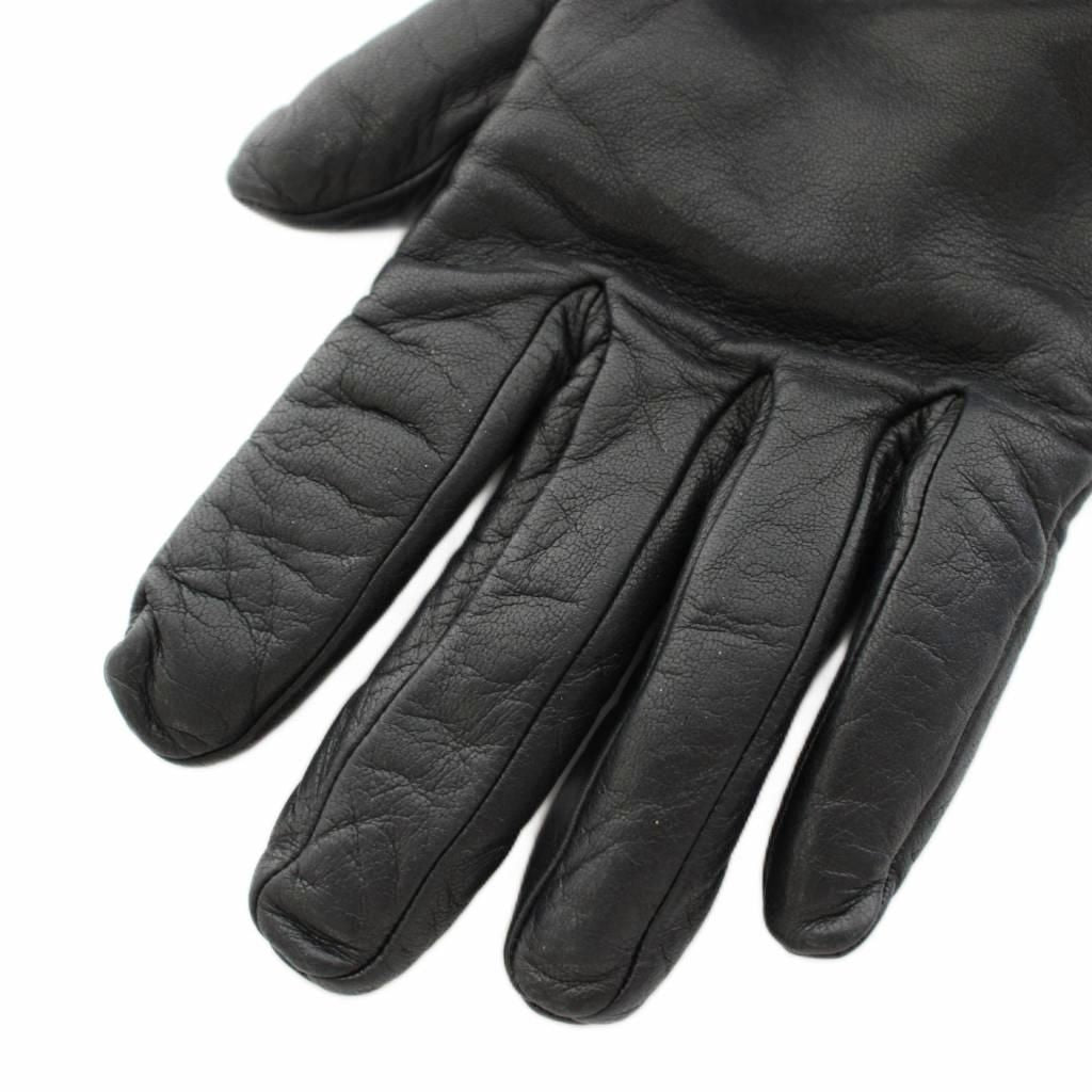 Hermes Princess Kelly Gloves Cadena Lamb Leather Mink 6 Black Brown YT — view 6