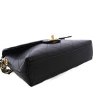 Chanel Top Handle Caviar Leather Chain Shoulder Bag Black KH — view 4