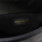 Chanel Top Handle Caviar Leather Chain Shoulder Bag Black KH — view 8