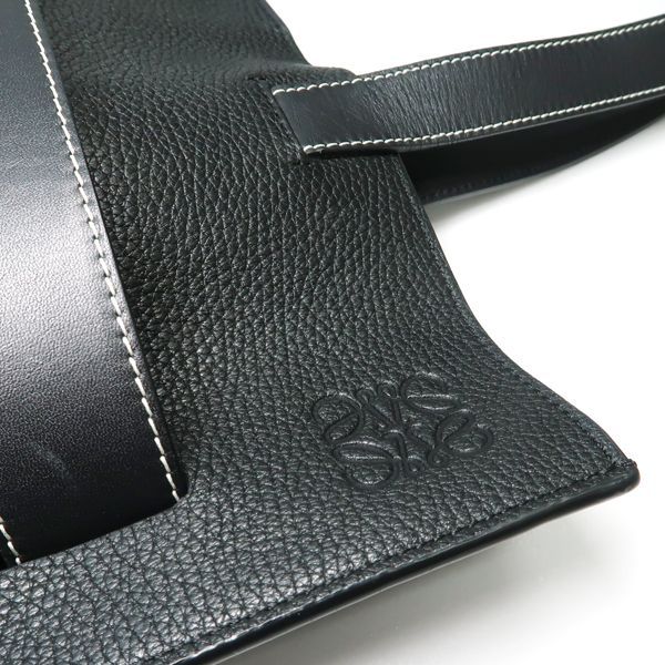 Loewe Vertical Belt Tote Black Grain Calf Leather with Cloth Shipping — view 4
