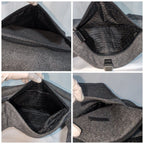 Prada Wool Triangle Logo Gray Messenger Bag Length Adjustable — view 8