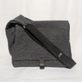 Prada Wool Triangle Logo Gray Messenger Bag Length Adjustable