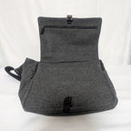 Prada Wool Triangle Logo Gray Messenger Bag Length Adjustable — view 7
