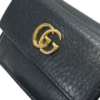 Gucci GG Marmont Trifold Wallet Mini Leather Black Gold Logo Sophisticate — view 5