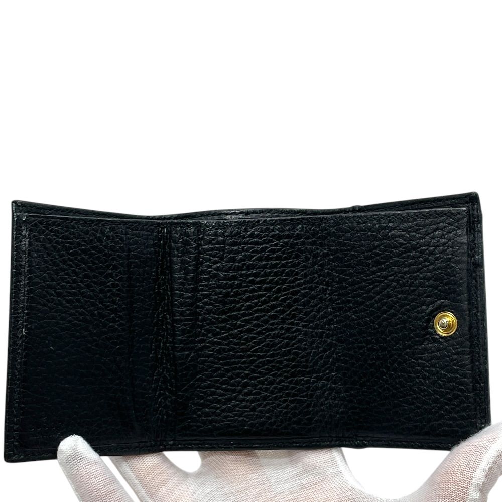 Gucci GG Marmont Trifold Wallet Mini Leather Black Gold Logo Sophisticate — view 7