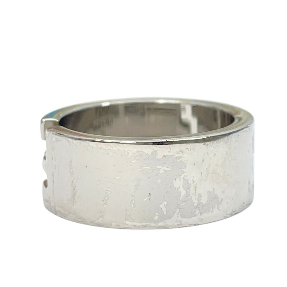 Fendi FF Motif Logo Ring Silver Metal Sophisticated Presence Mode Couple — view 5