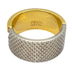 Fendi FF Motif Logo Ring Silver Gold Metal Sophisticated Presence Mode — view 6