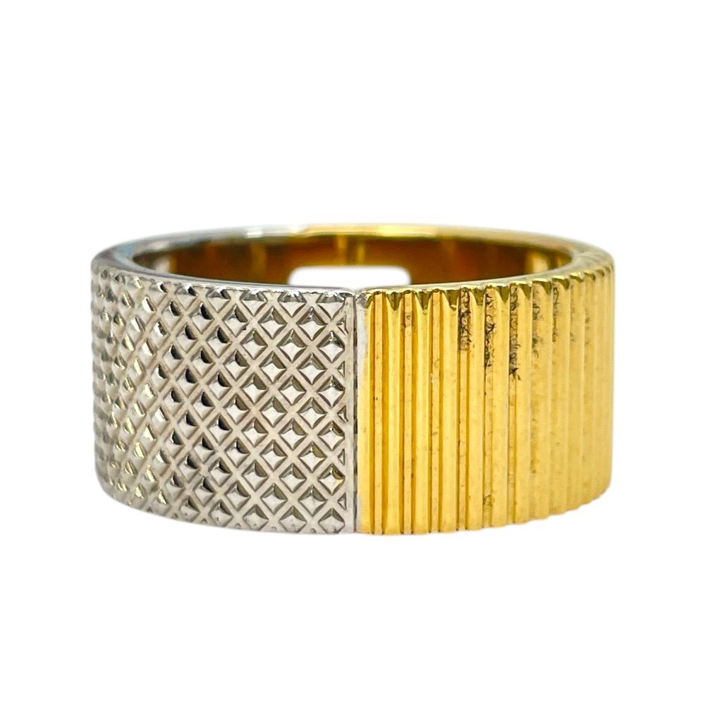 Fendi FF Motif Logo Ring Silver Gold Metal Sophisticated Presence Mode — view 4