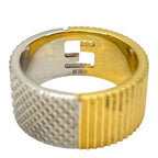 Fendi FF Motif Logo Ring Silver Gold Metal Sophisticated Presence Mode — view 8