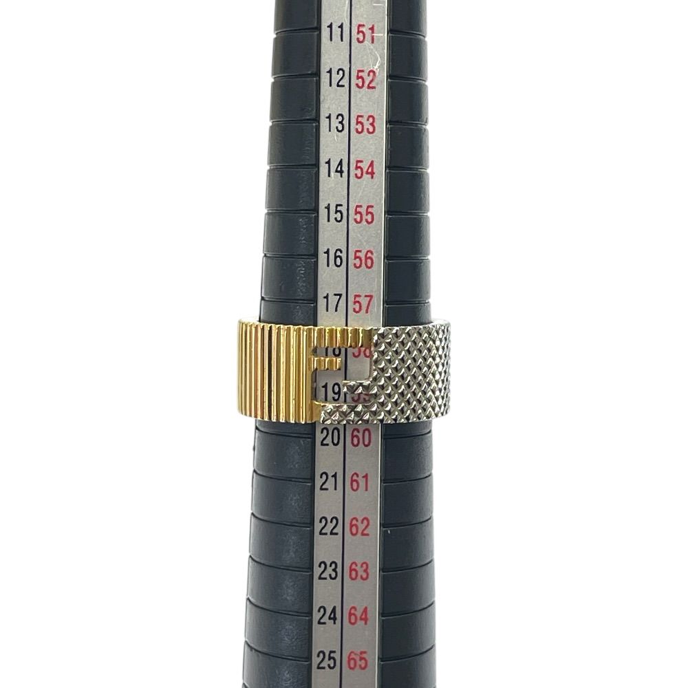 Fendi FF Motif Logo Ring Silver Gold Metal Sophisticated Presence Mode — view 9