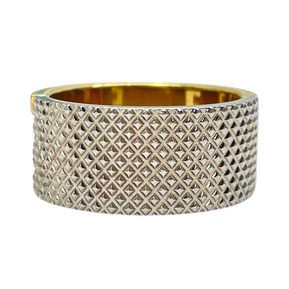 Fendi FF Motif Logo Ring Silver Gold Metal Sophisticated Presence Mode — view 5