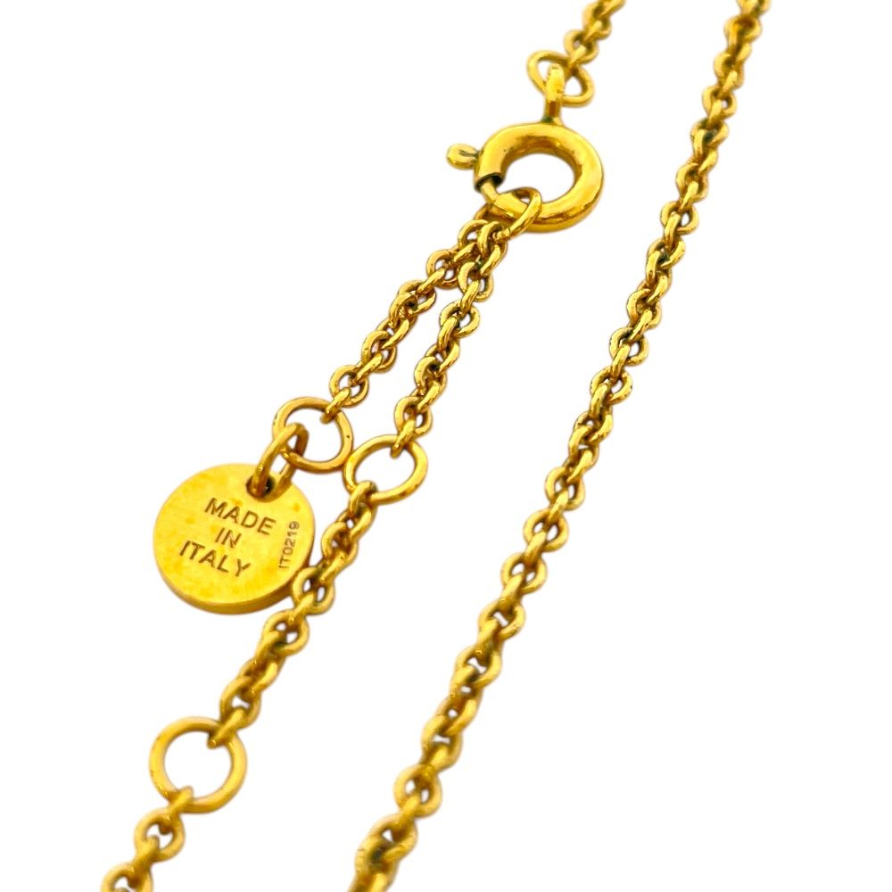 Fendi Is FF Logo Long Necklace Pendant Gold Rhinestone Classic Glamorous — view 8