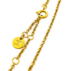 Fendi Is FF Logo Long Necklace Pendant Gold Rhinestone Classic Glamorous — view 8