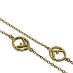 Fendi Is FF Logo Necklace Chain Pendant Gold Rhinestone Gorgeous — view 8
