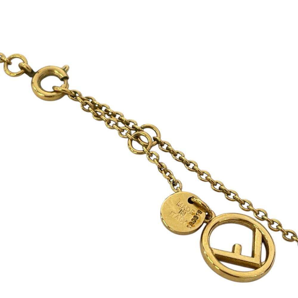 Fendi Is FF Logo Necklace Chain Pendant Gold Rhinestone Gorgeous — view 9